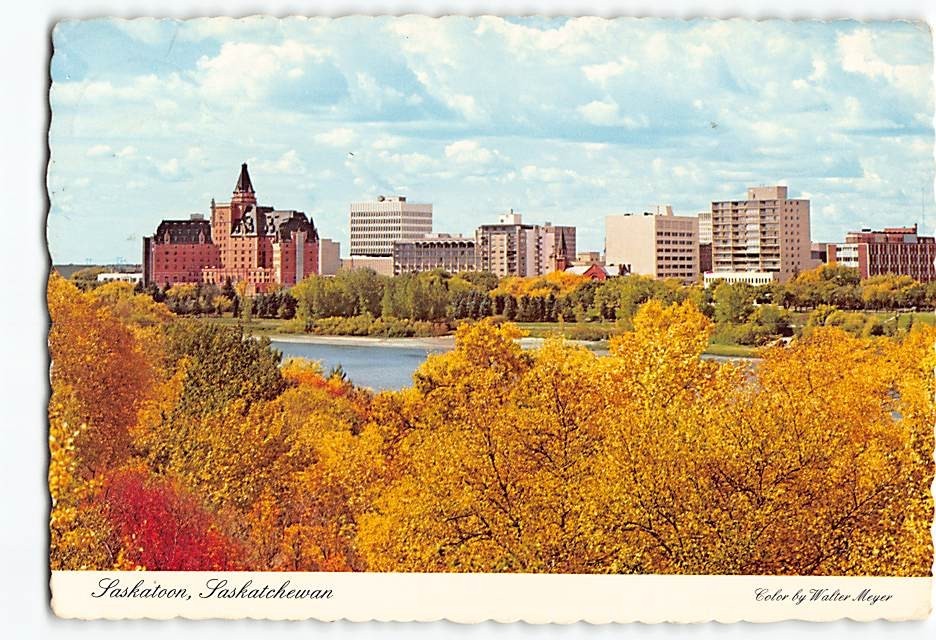 Postcard City Skyline Saskatoon Saskatchewan Canada