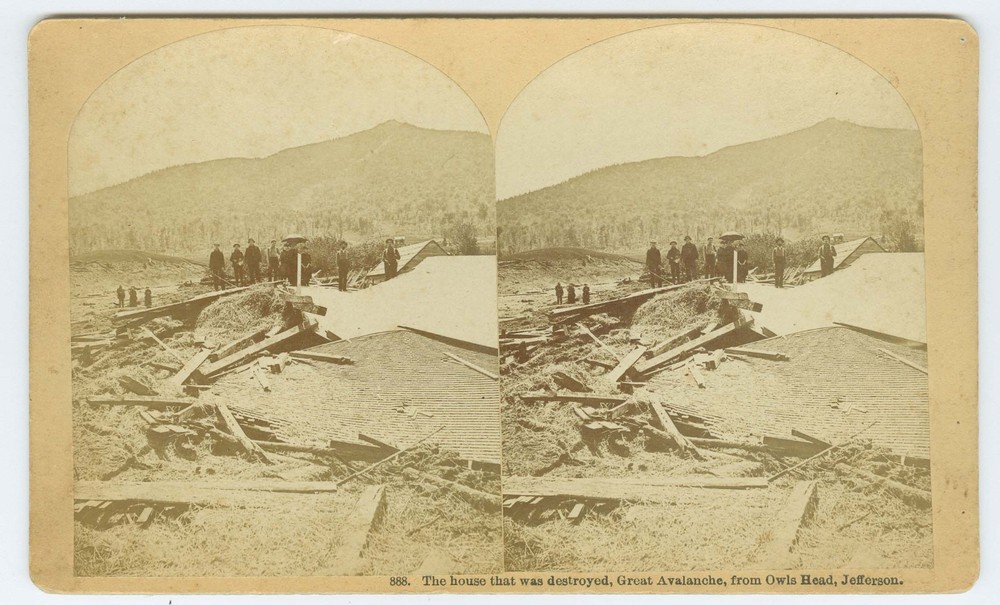 D1617~ NEW HAMPSHIRE – Owl’s Head 1885 Avalanche Stereoview - Kilburn