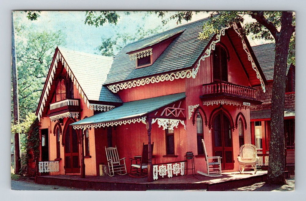 Oak Bluffs MA-Massachusetts Standard Gingerbread Cottage Old Vintage Postcard PC