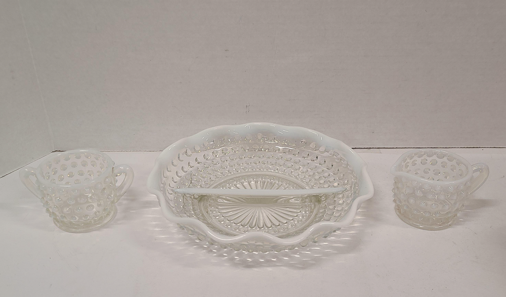 Fenton Hobnail lot (Milkglass) 9 Pieces