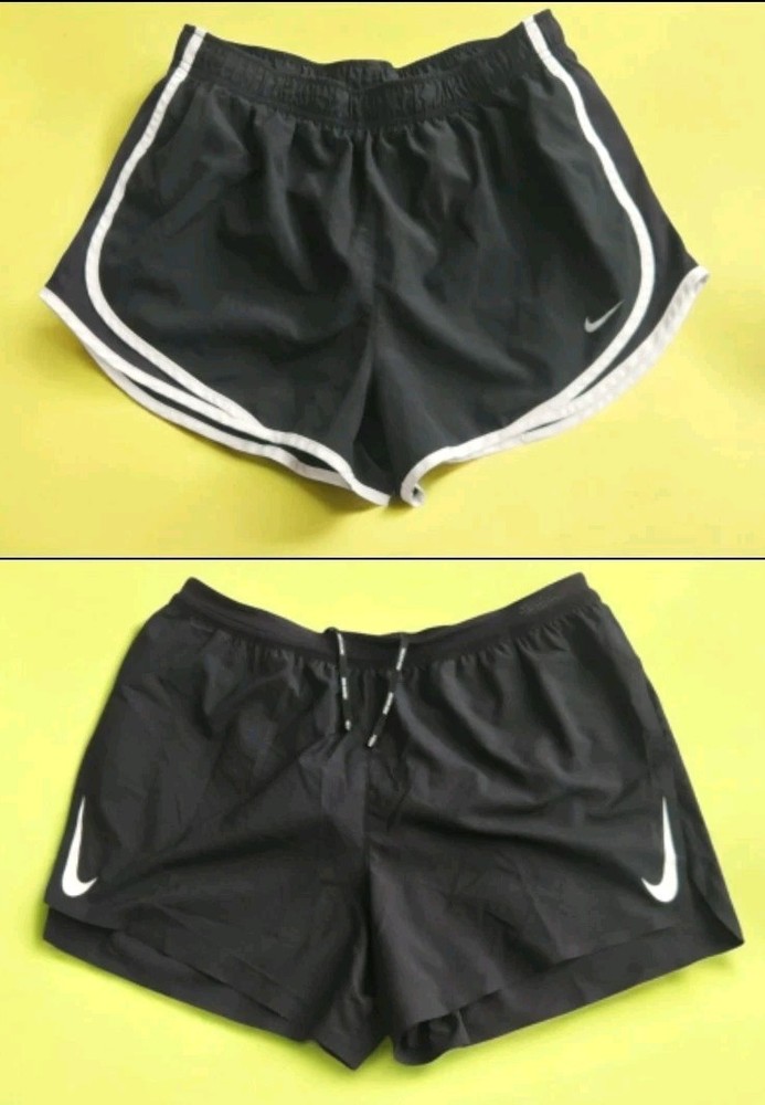 Nike Dri-Fit Bundle Lot Of 2 Drawstring Lined Tempo Running Shorts! Size L