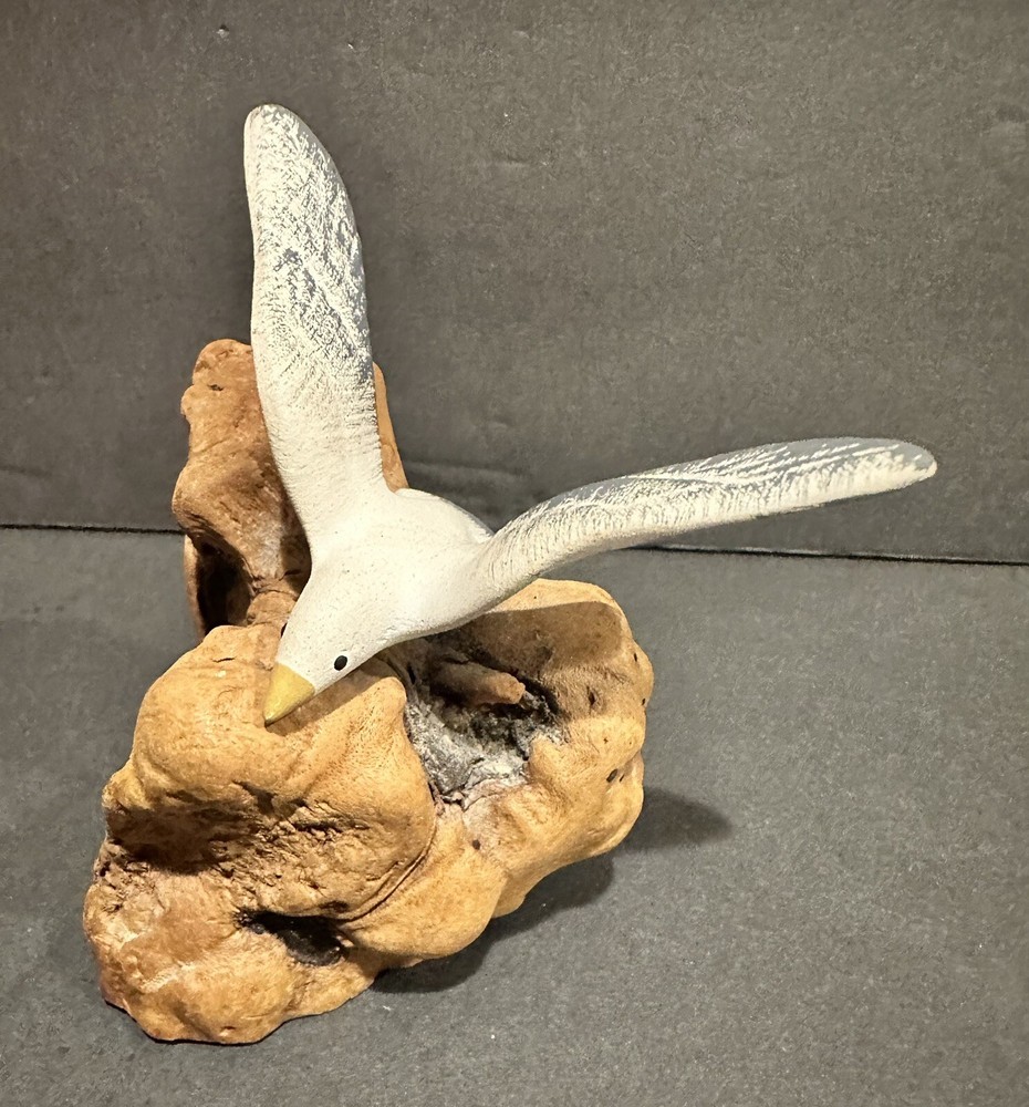Seagull Sculpture 3” T On Driftwood Base