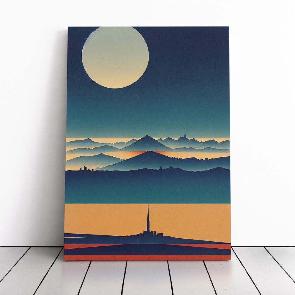 The Abstract Mountain Landscape No.4 Canvas Wall Art Print Framed Picture Lounge