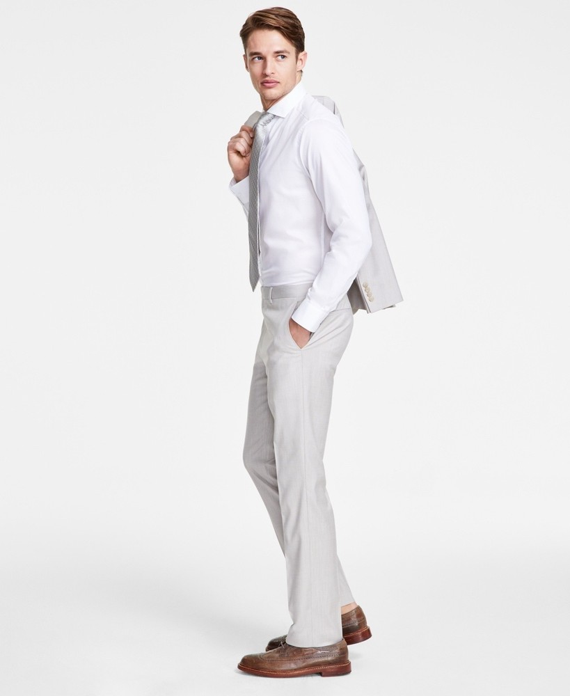 Dkny Men's Modern-Fit Natural Neat Suit Separate Pants - Natural,  33 X 32