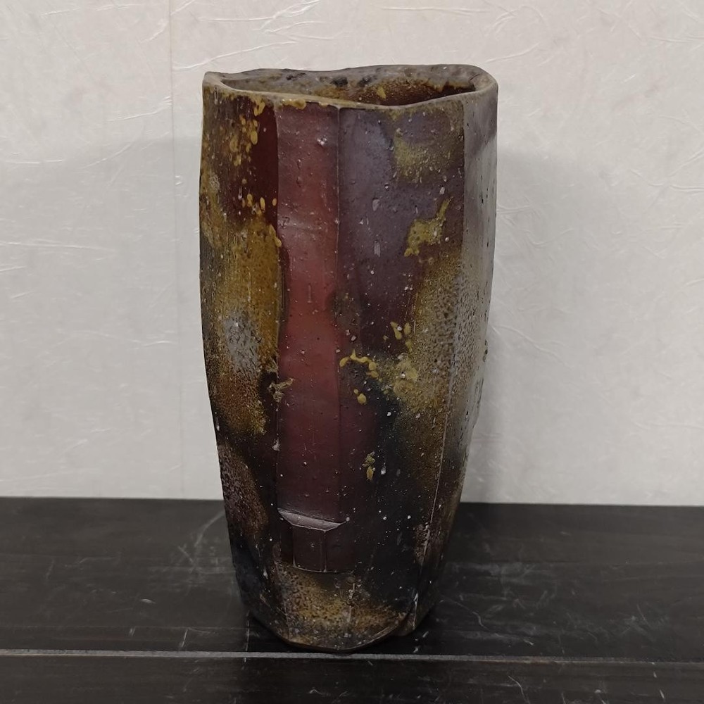 Bizen Ware Beer Mug Sakiri Toshoen Gift Sake Vessel Red Clay