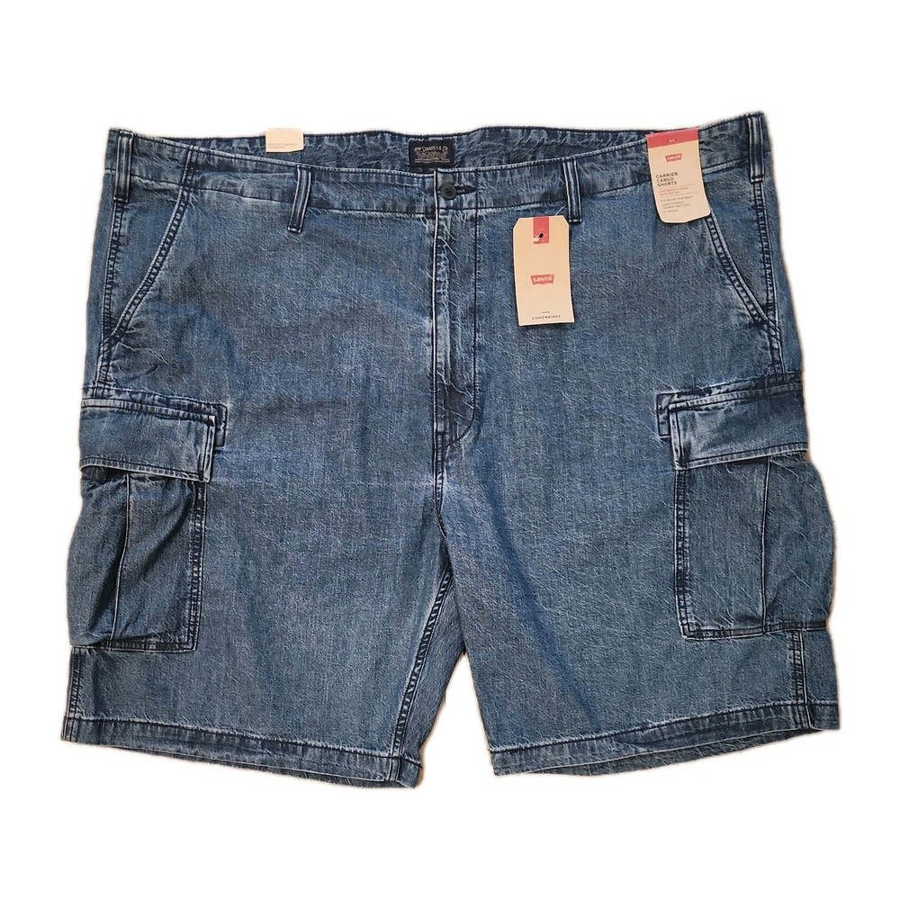 Levi’s Carrier Denim Cargo Shorts Big & Tall Men's 52 Blue 10” Inseam NWT