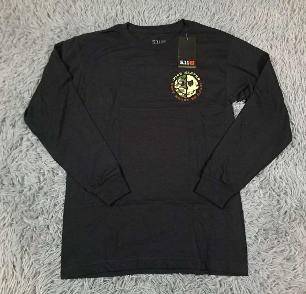 5.11 Tactical Shirt Mens Small Long Sleeve Black Dont Worry Be Ready NWT