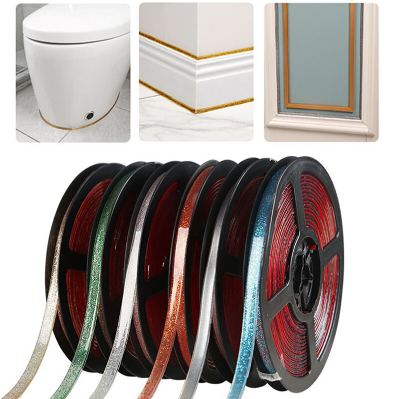 8mm DIY Ceramic Tile Mildewproof Gap Tape Adhesive Ceiling Edge Deco Trim Strips