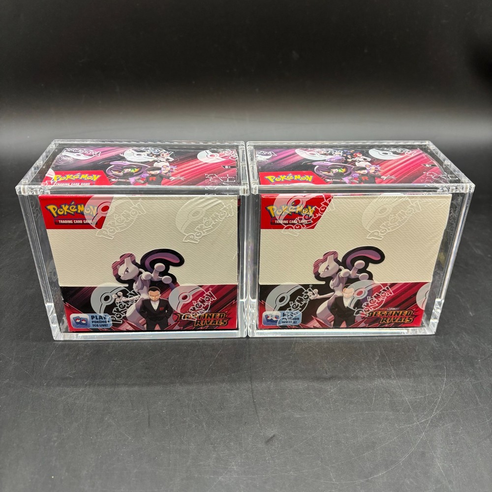 Lot (2) Pokemon SV10 Destined Rivals English Booster Boxes Sealed w/Acrylic CasePROBSTEIN is actively accepting consignments !!