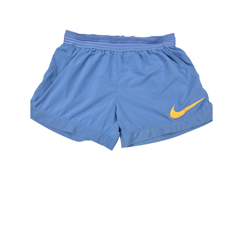 Nike Dri-FIT Mens Shorts Medium Blue Orange Swoosh Athletic Running Training