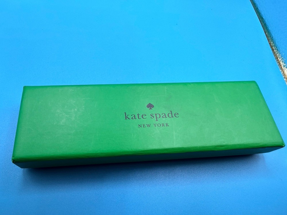 Kate Spade Ballpoint ink pen new with box- white with gold polka dots