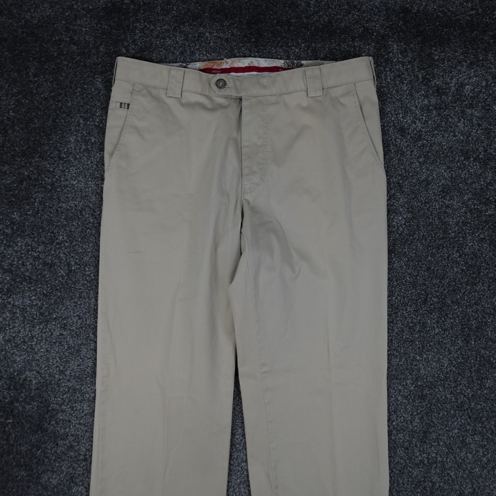 Meyer Chinos Trousers Beige Size 36 W36 L31 Men's Roma Regular Straight