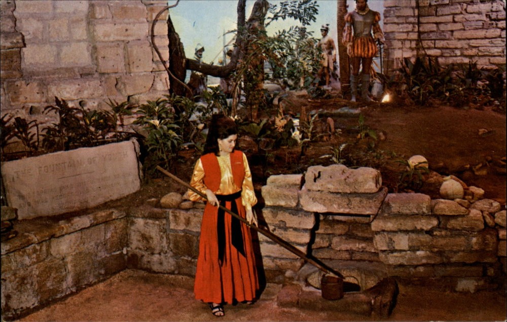 Fountain of Youth St Augustine Florida Ponce de Leon searched ~ 1970s postcard