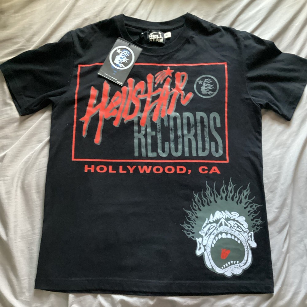 HELLSTAR Records Red, White And Black And Red HollyWood T-Shirt Men's S