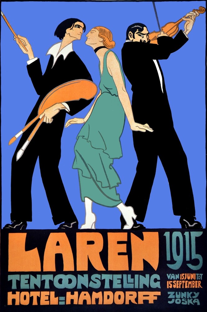 Laren 1915 musical entertainment Decorative Poster. Home Graphic Art Design 4032