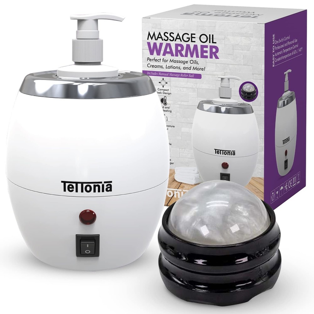 Massage Oil/Lotion Bottle Warmer - Auto-Temperature (White Pearl) White Pearl