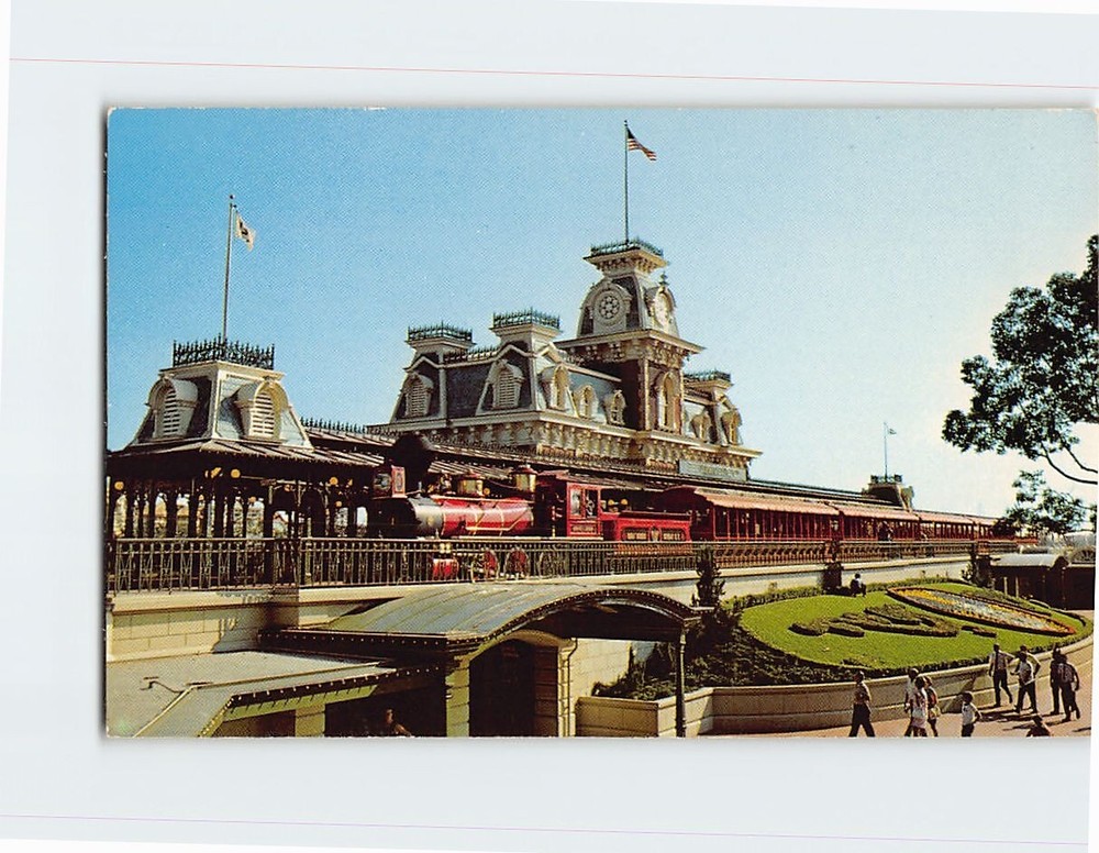 Postcard Walt Disney World Steam Railroad Orlando Florida