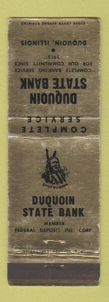 Matchbook Cover - Duquoin State Bank IL WEAR