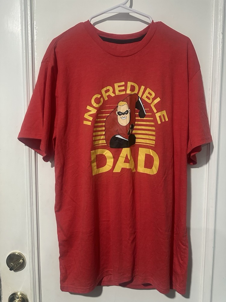 Disney Pixar Incredibles Shirt Mens XXL Incredible Dad Superhero Graphic Tee