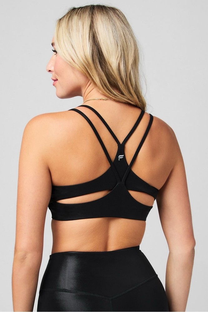 Fabletics Black Shiny Sports Bra  Sz. XL NWT