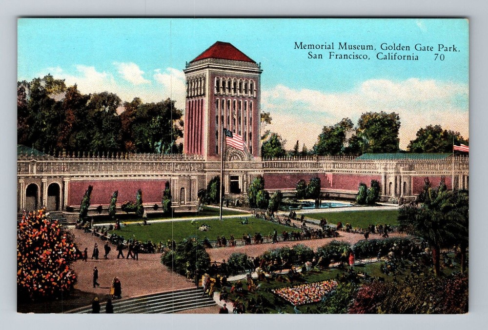 San Francisco CA-California, Memorial Museum Golden Gate Park Vintage Postcard