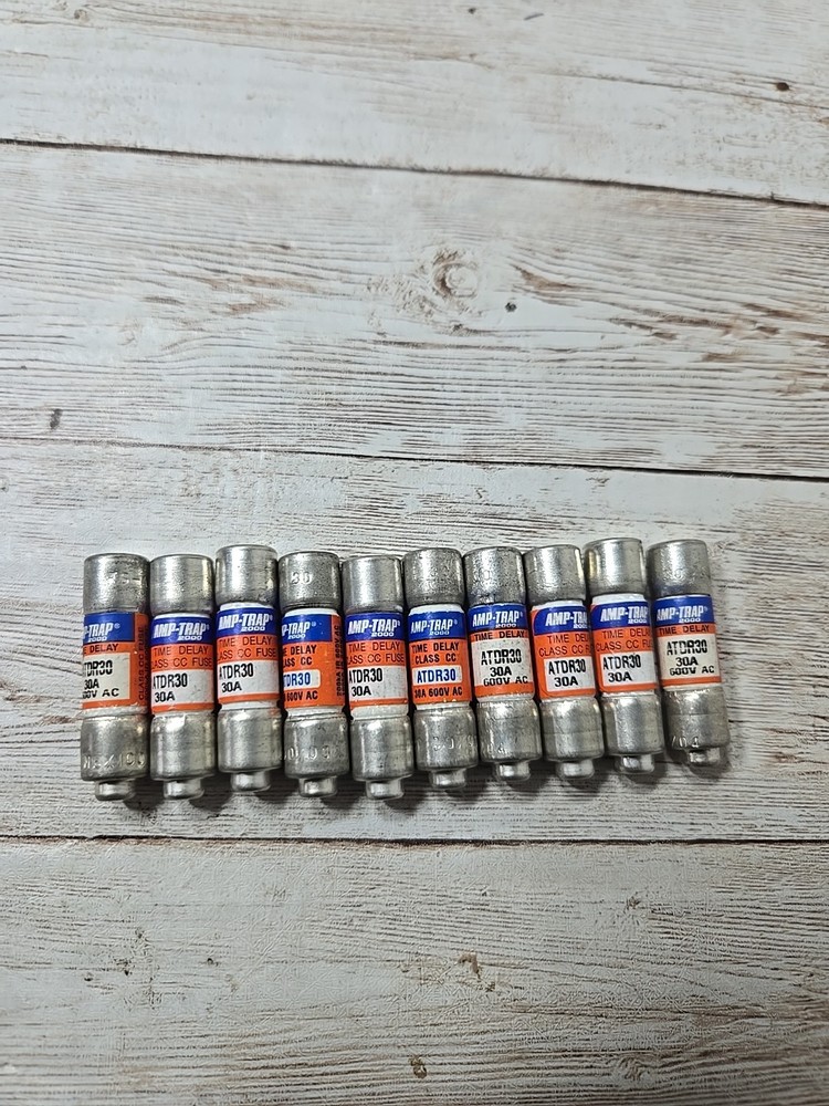 Ferraz Amp Trap 2000 Class CC Fuses ATDR30. 30A 600VAC. Lot Of 10.