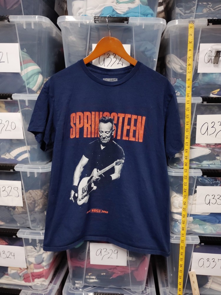 Bruce Springsteen And Estreet  2023 Tour Shirt World Large Navy Blue A272