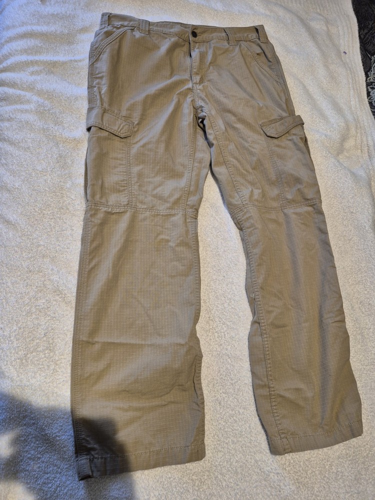 Carhartt Force Cargo Pants Men’s Size 36x32 Khaki Ripstop Relaxed Fit