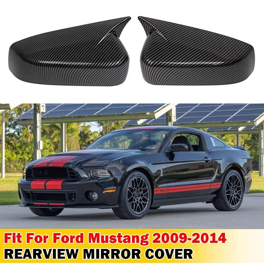 For US Ford Mustang 2010-2014 2x Rearview Side Mirror Cover Wing Cap Trim Add on
