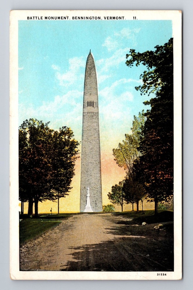 Bennington VT-Vermont, Battle Monument, Antique, Vintage Souvenir Postcard