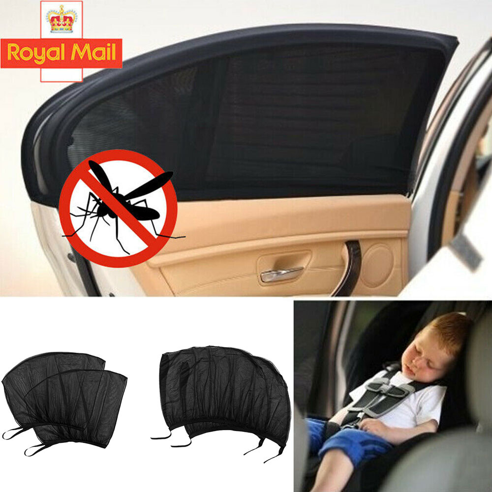 4X Universal Black Sun Shade Front Rear Window Screen Cover Protector
