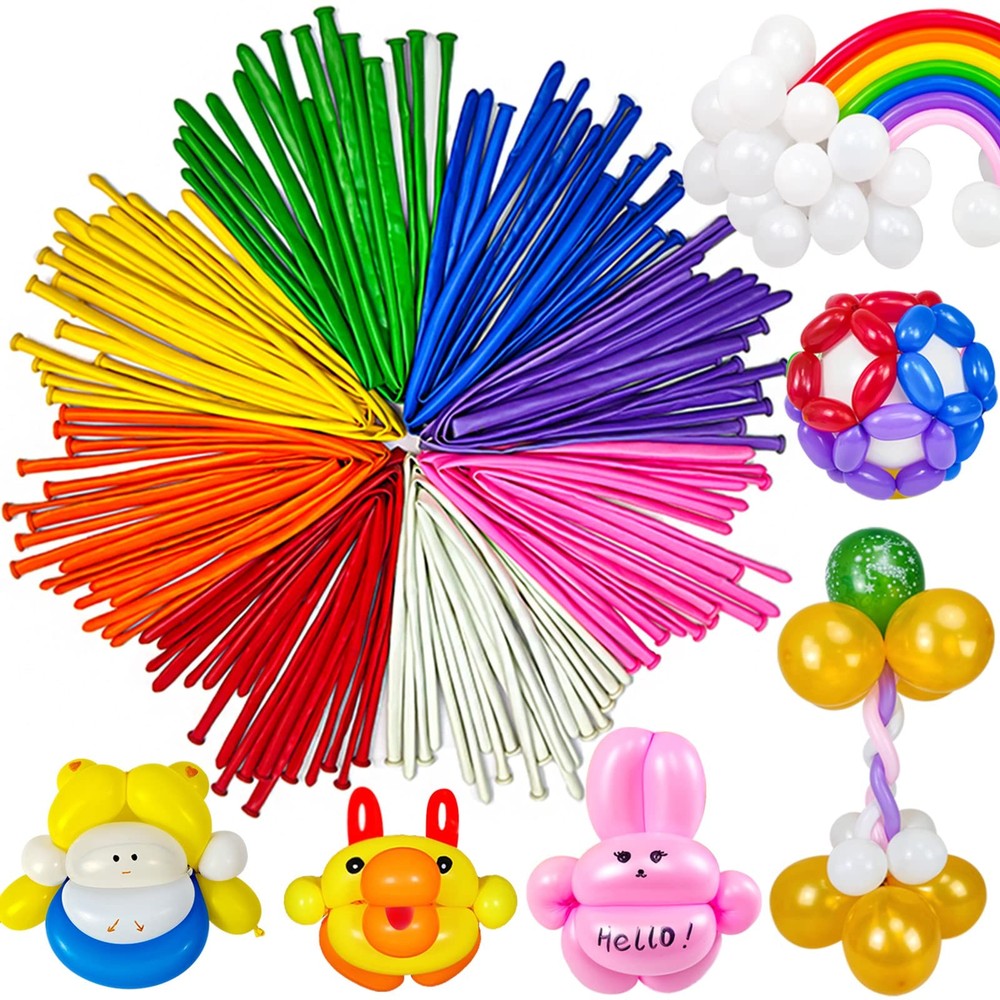 LXZFCRG 260 Balloons Pack of 100 Long Balloon Animal Twisting Balloons for fo