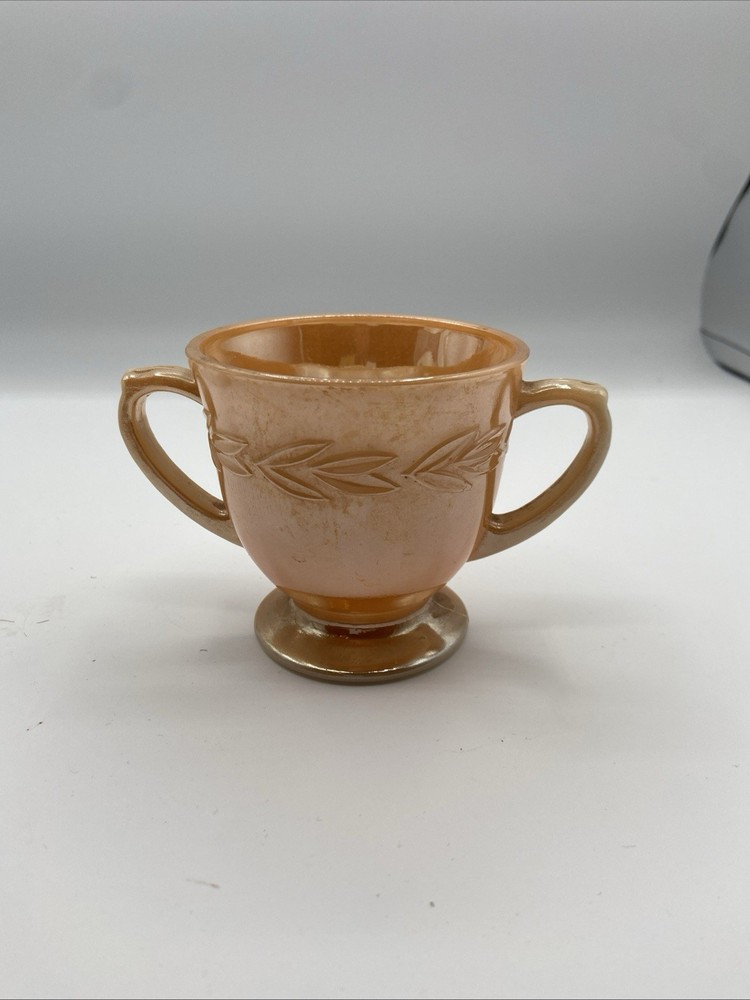 Vintage Anchor Hocking Fire King Peach Luster Sugar Bowl