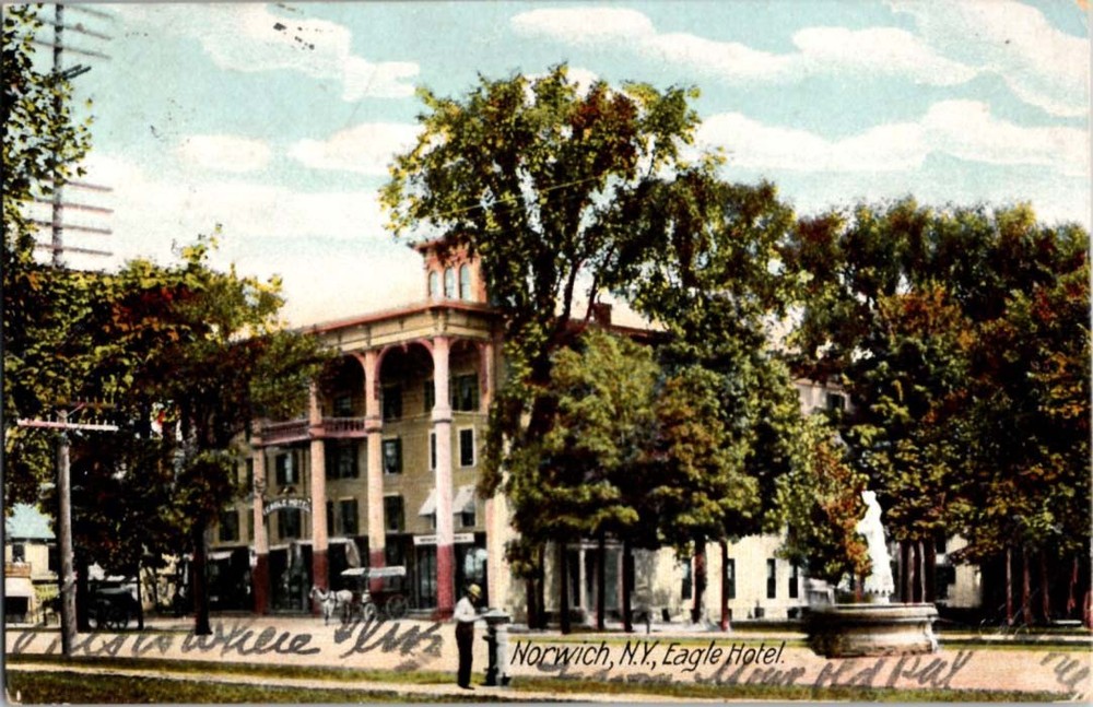 Pre-1907 EAGLE HOTEL Norwich New York NY m/14 BB8491