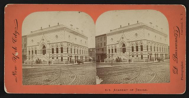 Cortland NY Academy of Design 1865-1875 Stereoview Building Street Scene-image