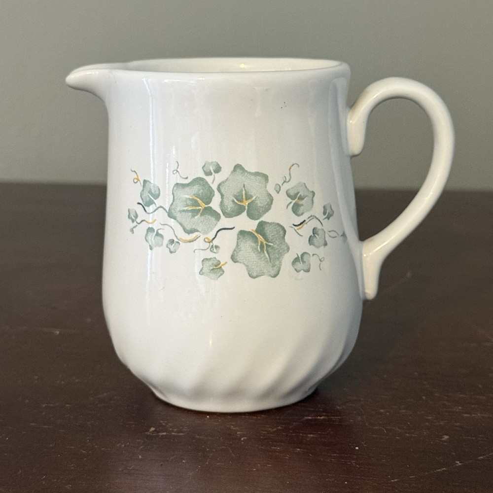 Corelle Coordinates Callaway Ivy creamer pitcher White Green Leaves