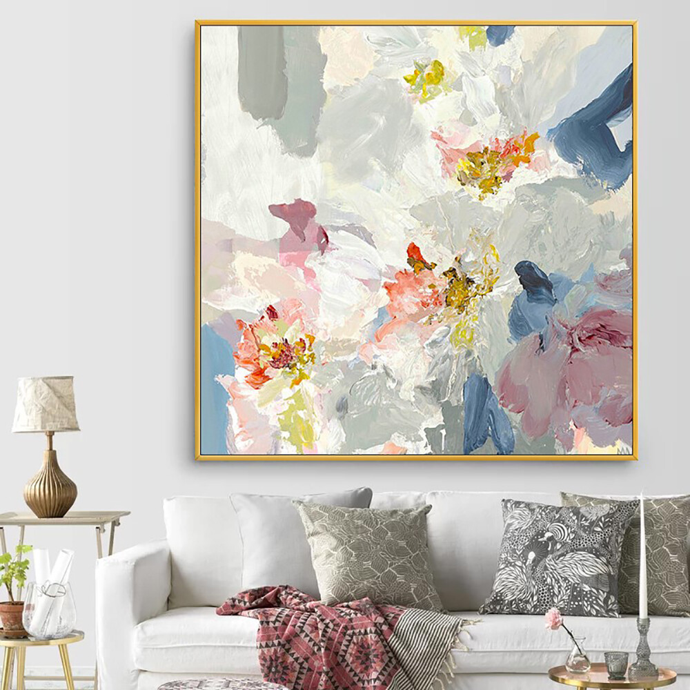 Abstarct Flower Oil Painting Hand Painted Cavnas Painting Colorful Wall Art