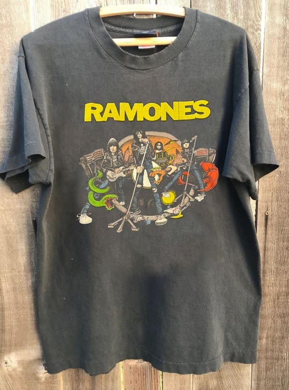 The Ramones rock band tee classic charcoal t-shirt QT6657