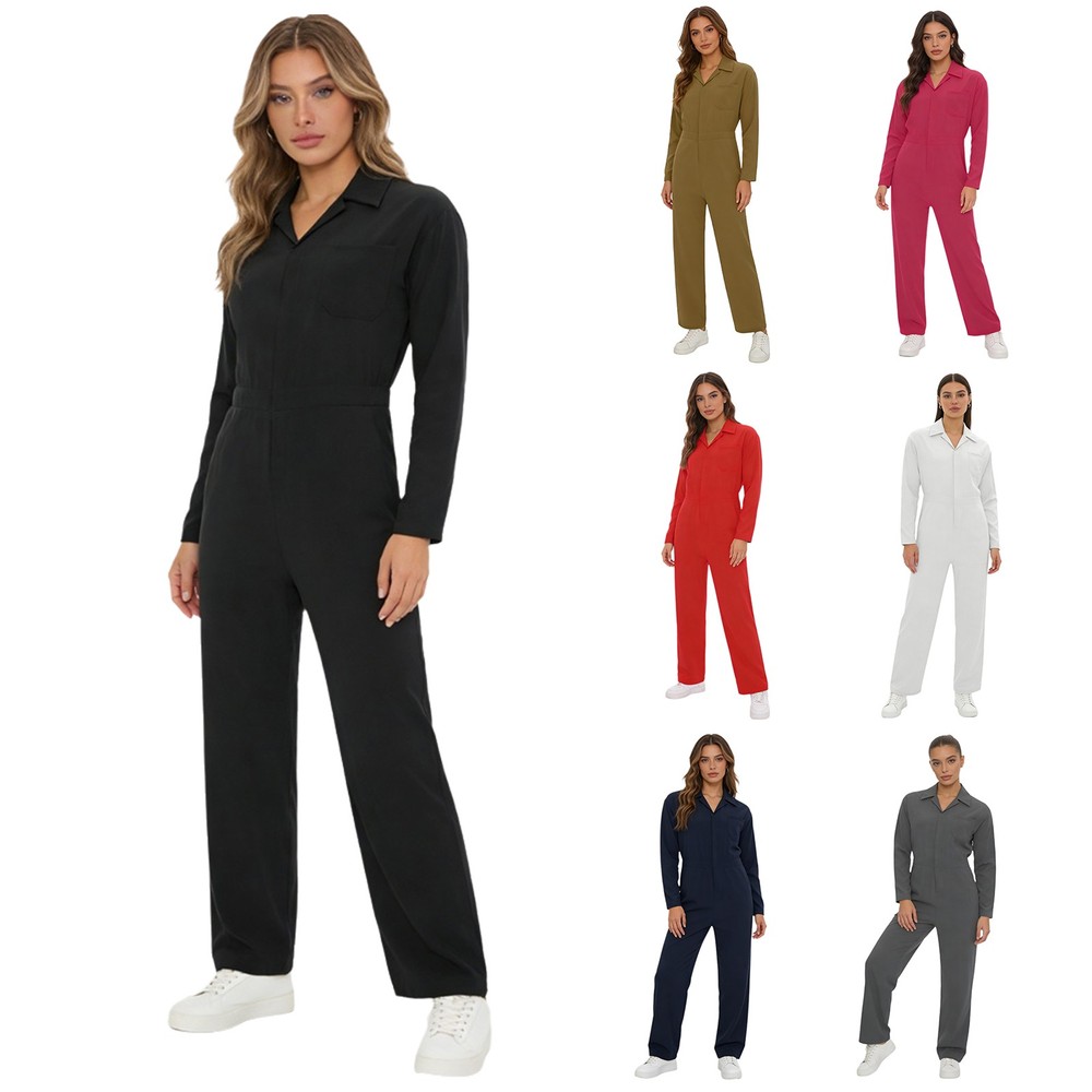 Women Jumpsuit Clubwear Uniform Contemporary Coverall Streetwear Workwear Adult