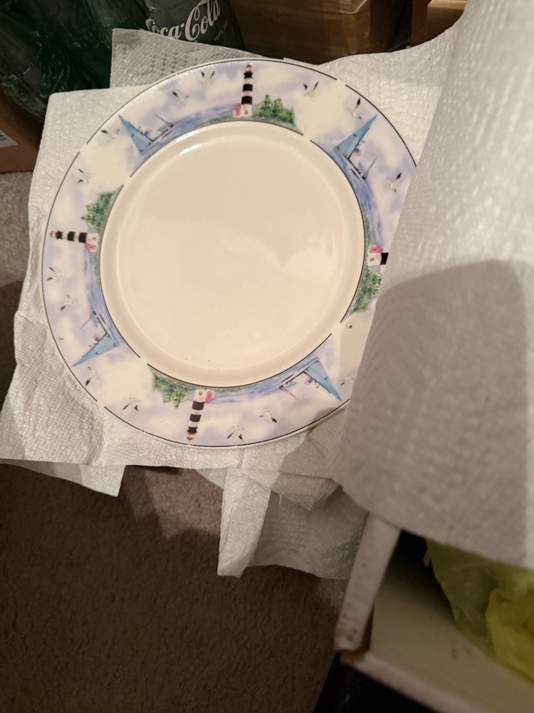 Thomson Pottery Lighthouse Dinner Plates Set Of 4