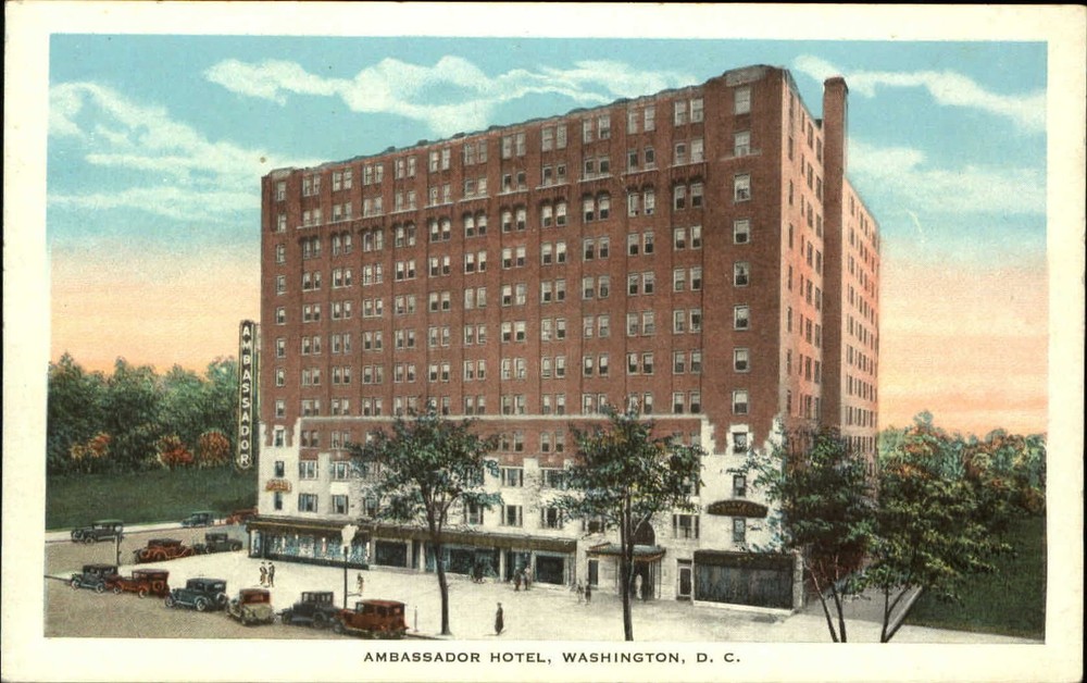 Ambassador Hotel Washington DC antique car 1920s