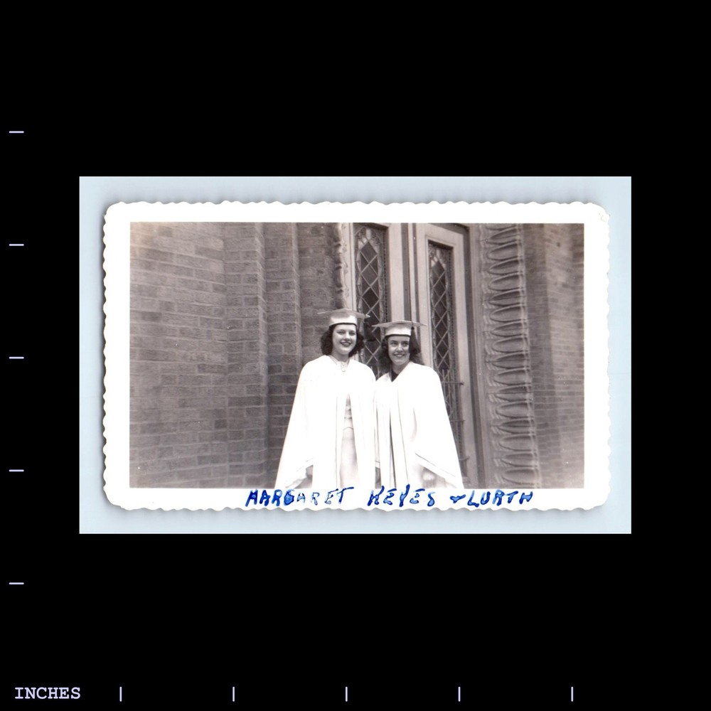Old Vintage Photo WOMEN GRADUATION CAP AND GOWN 1941 MARGARET KEYES