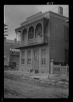 Photo:New Orleans Louisiana 1920s Two-Story House Dwelling Street Scene