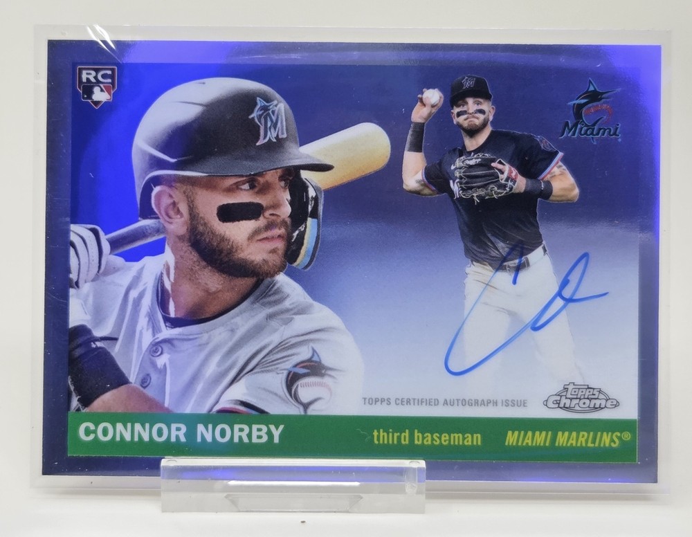 2025 Topps Chrome Platinum Connor Norby On-Card Rookie Auto RC Miami Marlins