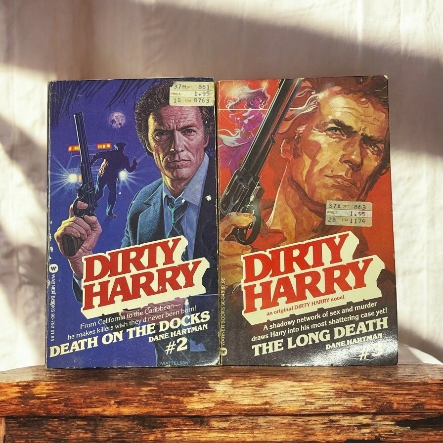 Dirty Harry Lot of 2 Paperbacks #2 & #3 by Dane Hartman VTG Clint Eastwood