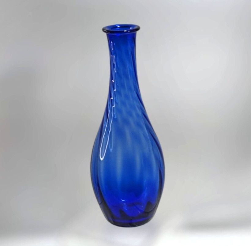 Hand Blown Cobalt Blue Glass Vase 12