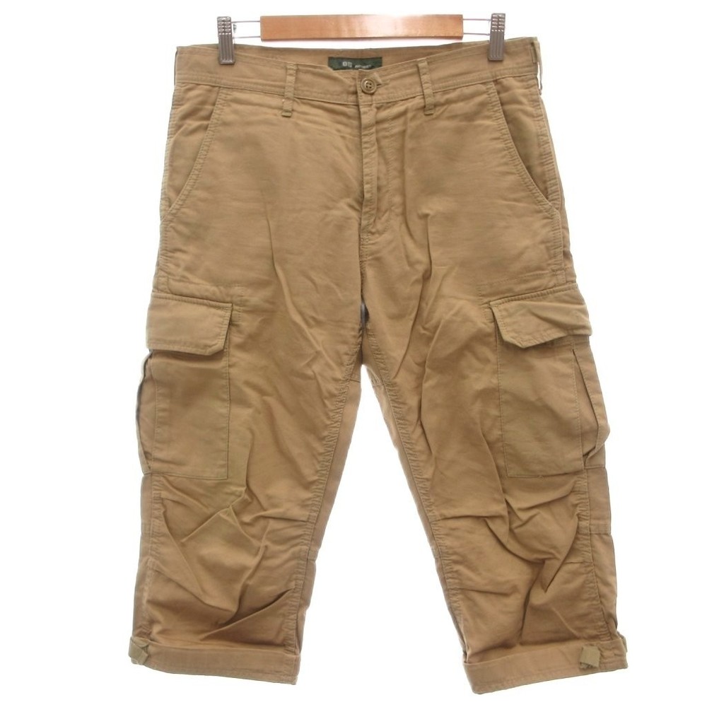 FOB FACTORY Good Condition Cargo Pants M Plain Cargo Pocket Adjuster 3/4 Length