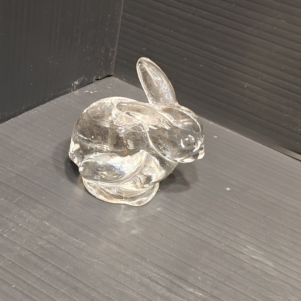 Clear Glass Bunny Rabbit Candle Holder Figurine Votive Tea Light Easter Decor