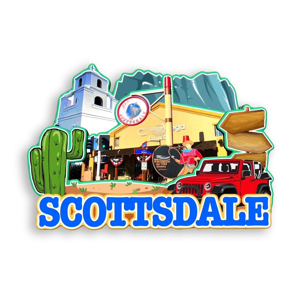 Scottsdale Arizona USA Refrigerator magnet 3D travel souvenirs wood craft