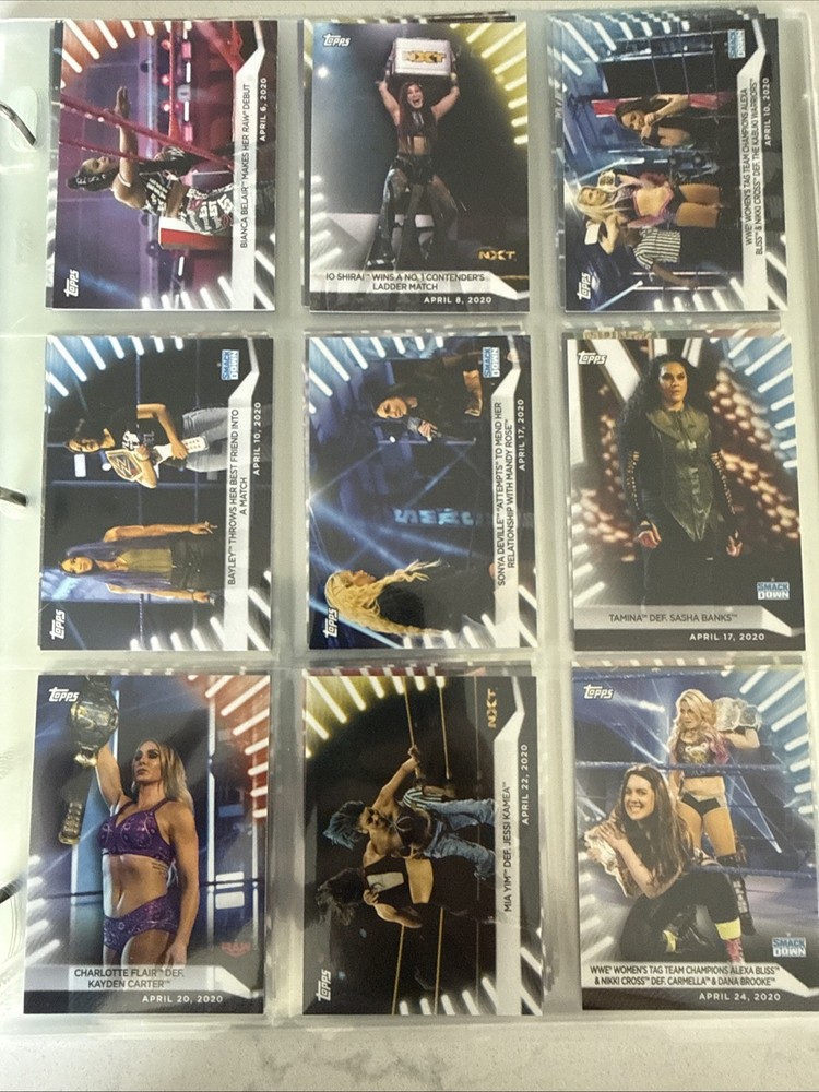 2 - 2021 Topps WWE Women’s Division Complete Base Sets in Binder & Hard Case